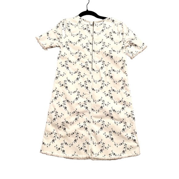 Current/elliot Short sleeved Floral Denim Mini Dress with frayed hem. - Picture 3 of 15